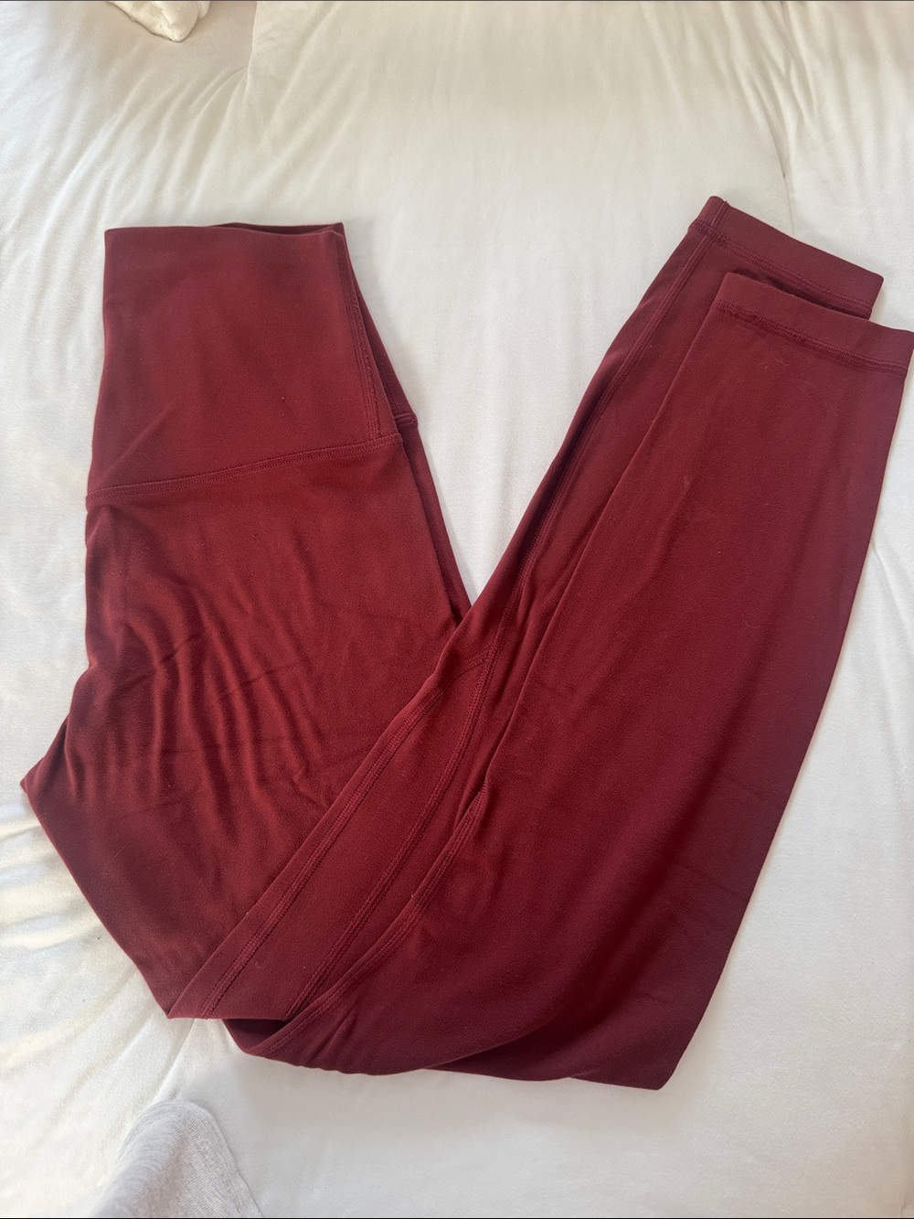 Lululemon High-Waist Burgundy Leggings — Smooth Stretch